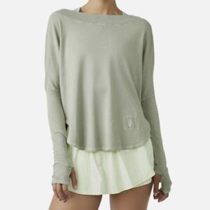 Free people movement simply layer top greyed olive size xs